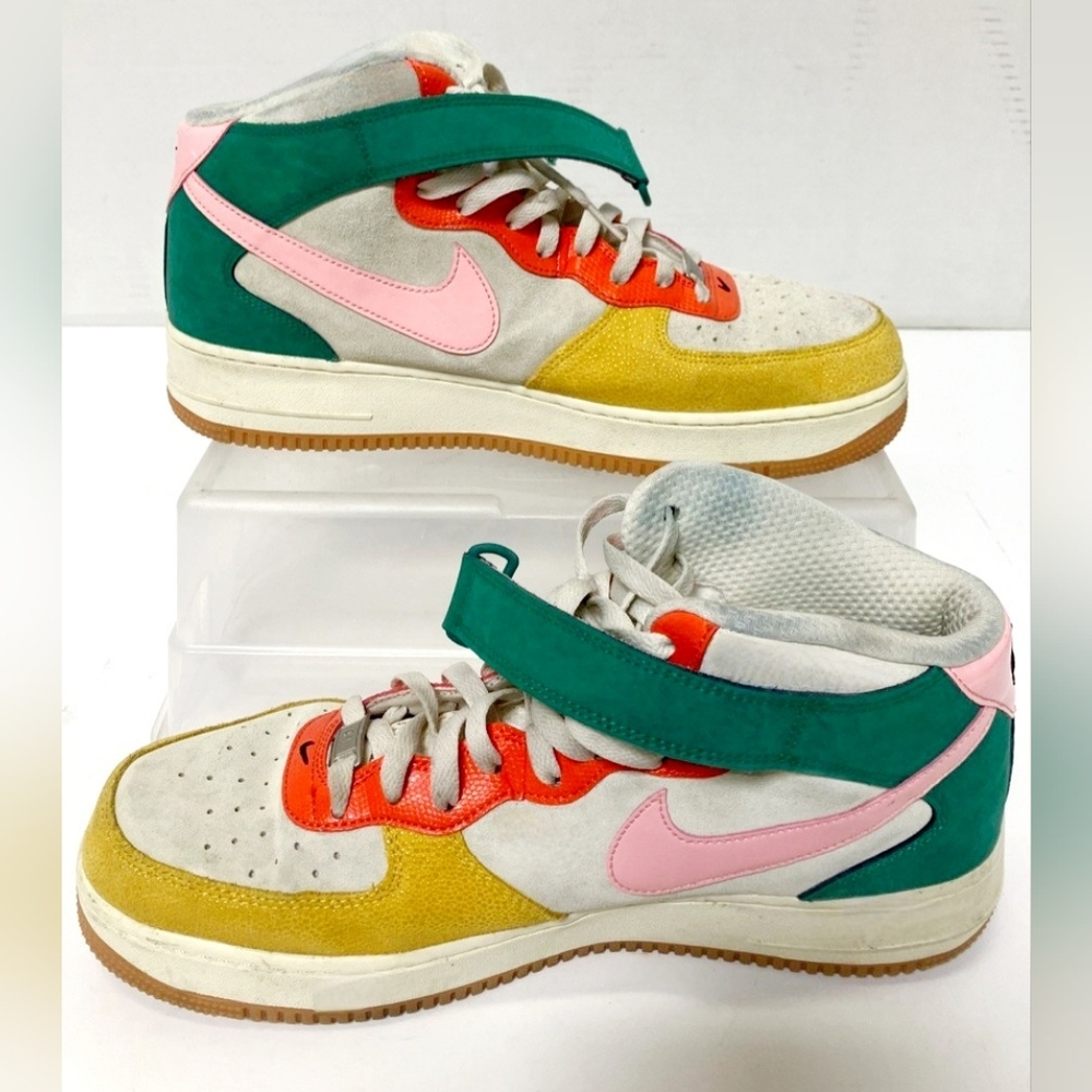 Nike Air Force 1 Mid Coconut Milk Vivid Sulfer Rush Orange Sneakers Men Size 12 - Picture 3 of 7